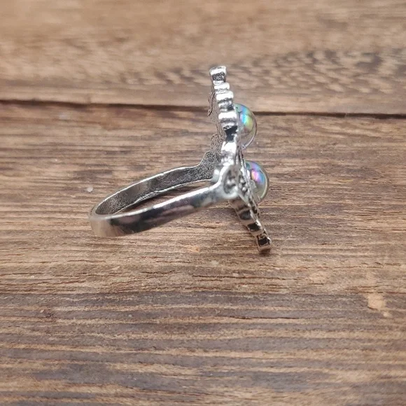 Size 8 R375 rainbow Moonstone ring